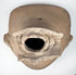 Pre-Columbian Veracruz smiling figure head with expressive face and sculpted scroll-motif headdress, circa 600–900 CE