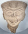 Ancient Veracruz Sonriente ceramic head with open mouth, modeled nose and expressive features