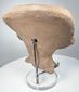 Pre-Columbian Mexican Sonriente head with hollow construction and detailed ceremonial headgear