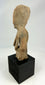 Pre-Columbian terracotta effigy, West Mexico, abstract geometric features, mineral traces, display base