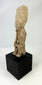 Pre-Columbian terracotta standing figure with headdress, West Mexico, 300 BCE–500 CE, display-mounted
