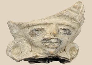 Pre-Columbian | Terracotta Figure Fragment with Headdress and Earspools | Circa 600–1200 CE