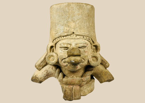 Pre-Columbian West Mexican terracotta ceremonial head fragment