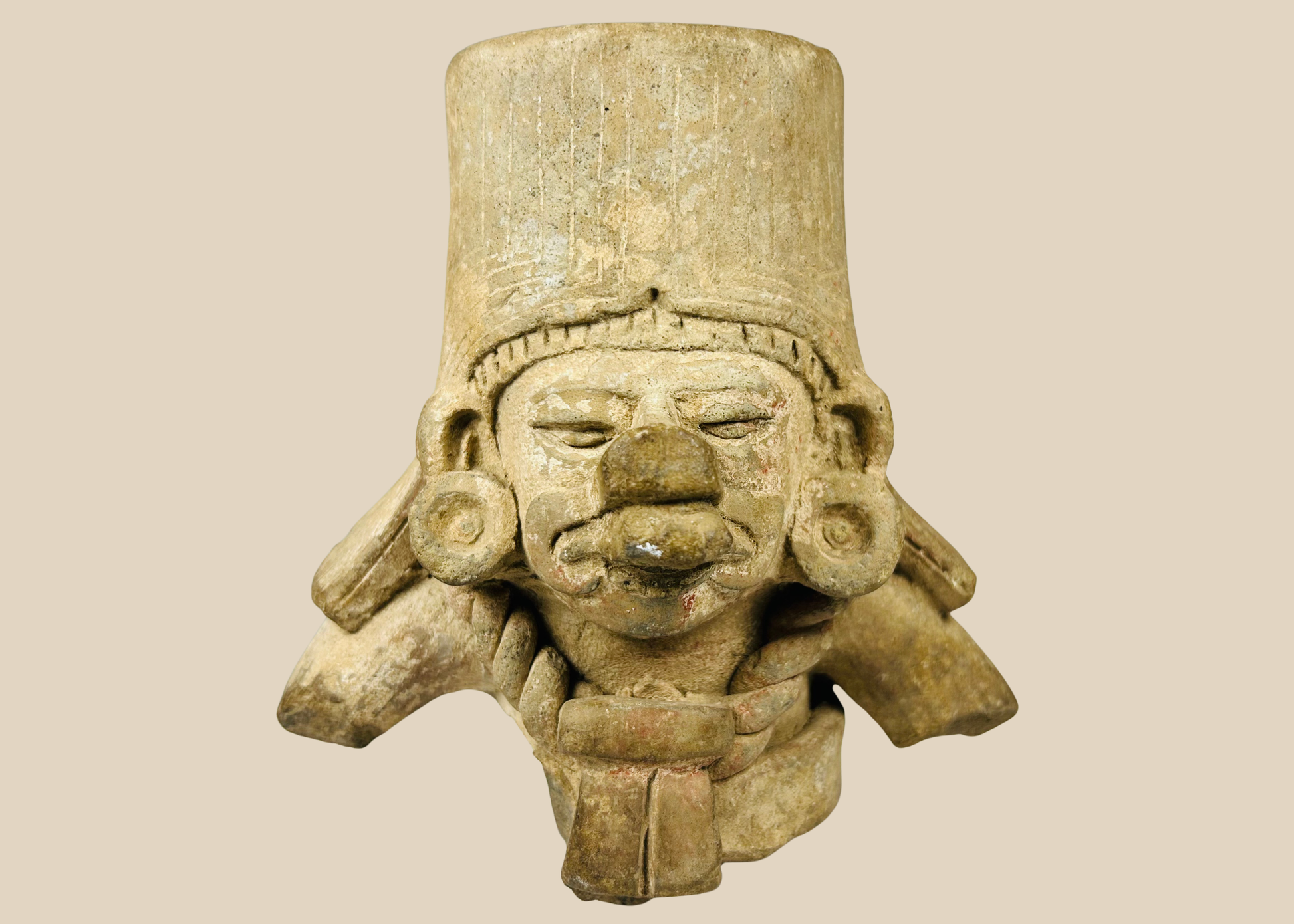 Pre-Columbian West Mexican terracotta ceremonial head fragment