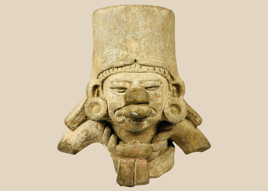 Pre-Columbian West Mexican terracotta ceremonial head fragment