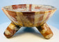 Pre-Columbian West Mexican tripod bowl with painted red and cream striping