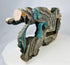 Antique Chinese temple fragment featuring a hand-carved wooden Qilin from the Qing period