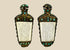 Ornate bronze ritual flask from the Sino-Tibetan border region, decorated with cabochon turquoise and green stones, carved bone panels with Tibetan or Sanskrit inscriptions, and guardian lion masks in relief, 5 inches tall by 2.5 inches wide, late Qing Dynasty, circa late 19th century.