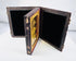 Antique glass ambrotype with strong contrast and original brass case fittings