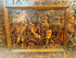 Antique Renaissance wood carving with hunting figures and intricate allegorical detailing, 1500s–1600s.