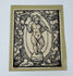 Antique German woodcut on laid paper depicting Salvator Mundi with celestial imagery and Renaissance hatching.