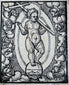 Rare Renaissance-era Christian woodcut print with detailed angelic borders and symbolic religious iconography.