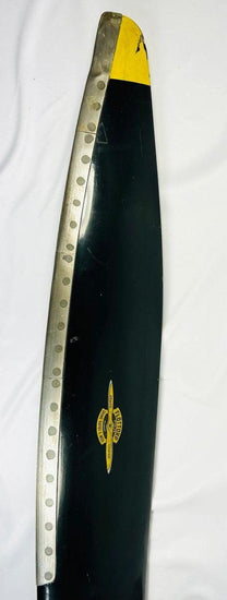 Rare Flottorp wooden airplane propeller with 6-bolt hub, vintage aeronautical artifact