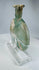 Early Roman free-blown glass cosmetic flask with archaeological weathering and repaired neck