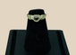 Ancient Roman bronze ring with inset deep red garnet gemstone mounted for display