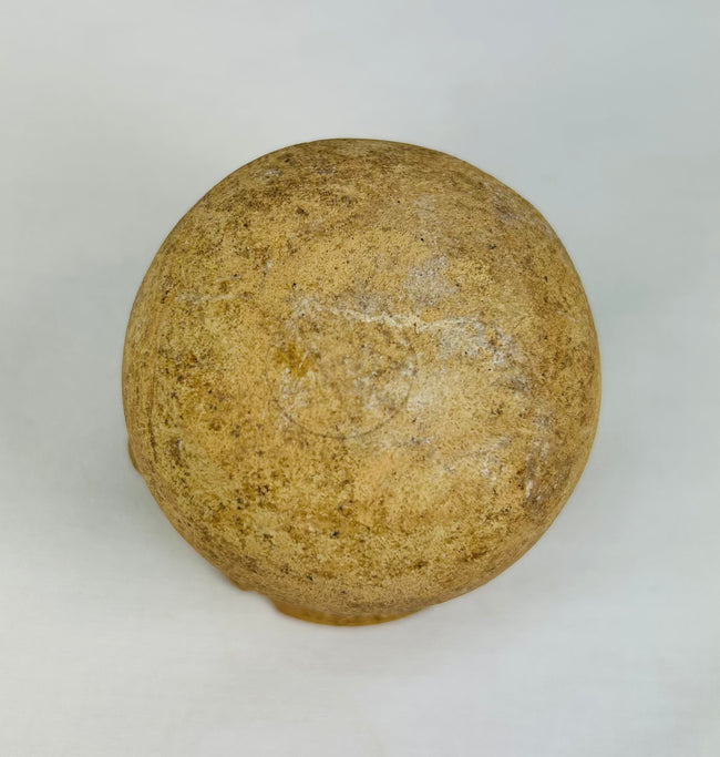Roman era terracotta container with earthen patina and subtle calcified deposits