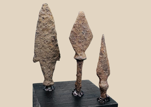 Roman to Medieval Iron Projectile Point Group on Display Stand | Circa 3rd – 14th Century CE