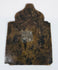 Nineteenth-century Russian Orthodox bronze icon with haloed saints, decorative motifs, and devotional significance.