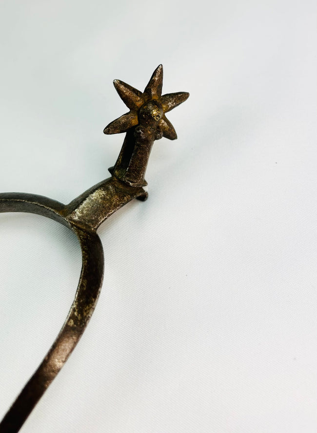Antique equestrian spurs in forged iron with early modern German design
