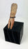 Classic period Veracruz terracotta figurine with ridged headdress and red slip remnants