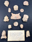 Framed Pre-Columbian artifacts from Teotihuacan and Veracruz traditions