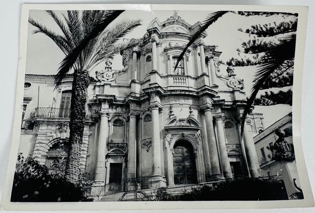 Vintage postcard showing the historic church associated with the marble architectural fragment's provenance.