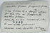 Reverse of provenance postcard with handwritten notes relating to the San Domenico marble fragment and its discovery.
