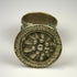 Late 19th-century European silver-toned ring with circular rosette bezel and fine beaded border