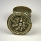 Historic European ring with raised rosette decoration, beaded edging, and preserved late 19th-century design