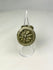 Antique Victorian silver ring featuring a beaded border surrounding a central rosette.