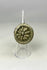 European 1800s ring with tapered band and ornate raised rosette floral centerpiece.
