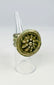Late 19th century silver-toned ring with raised floral rosette and delicate detailing.