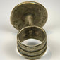 European silver-colored ring from the late 19th century with raised botanical motif and tapered shank