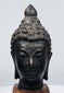 18th–19th century Southeast Asian cast bronze Buddha head with dark natural patina