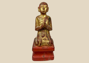 Asie du Sud-Est | Laque dorée | Statue de moine | Vers XVIIIe-XIXe siècle
