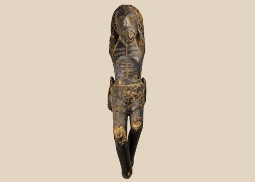 16th century Spanish Colonial carved wooden Christ figure with aged devotional wear