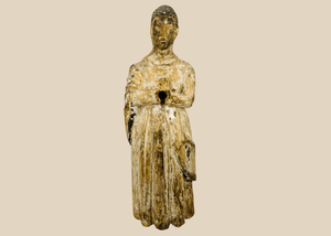 Colonial español | Figura de santo de madera tallada | Virgen María | Siglo XVIII aprox.