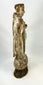 Antique Spanish Colonial santo of a Franciscan or Dominican friar, hand-carved wood with aged gesso and polychrome remnants.