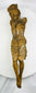 Antique Spanish Colonial Corpus Christi figure showing expressive facial carving and remnants of gilded paint