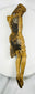 Hand-carved Spanish Colonial wooden Christ figure with downward gaze and centuries of devotional wear