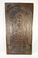 Late 18th century European folk-carved devotional panel depicting a bishop saint with crozier and blessing gesture