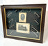 19th-century framed display with antique iron keys and portrait