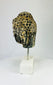 18th–19th century carved stone Buddha head with traces of original pigments