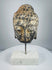 Antique Southeast Asian carved stone Buddha head with traces of pigment, 18th–19th century