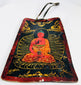 Front view of a 19th-century Tibetan devotional bone amulet with lotus throne imagery