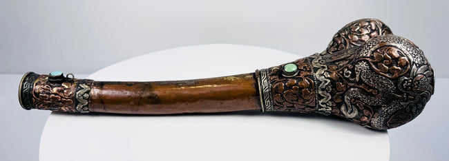Tibetan Human Femur Ritual Trumpet with Paired Terminal Openings