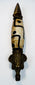 Detailed Tibetan phurba pendant with suspension loop, decorative collars and aged metal patina