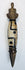 Himalayan Buddhist phurba pendant with patterned Dzi-style bead and wrathful face finial