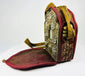 Antique Tibetan gau amulet box with lotus, endless knot, and Buddha figure
