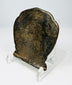 Antique Himalayan bronze plaque depicting seated bodhisattva